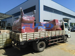 福瑞得機械手扶雙輪壓路機，座駕壓路機正式裝車發(fā)往客戶所在地